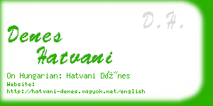denes hatvani business card